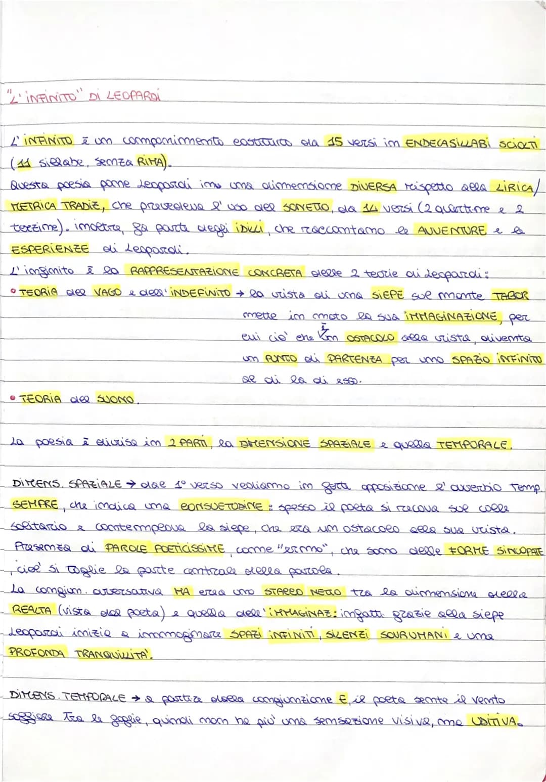 "L' INFINITO" DI LEOPARDI
L'INFINITO é um componimento costituito ola 15 versi im ENDECASILLABI SCIOTI
(11 sillabe, senza RIMA)..
Questa poe