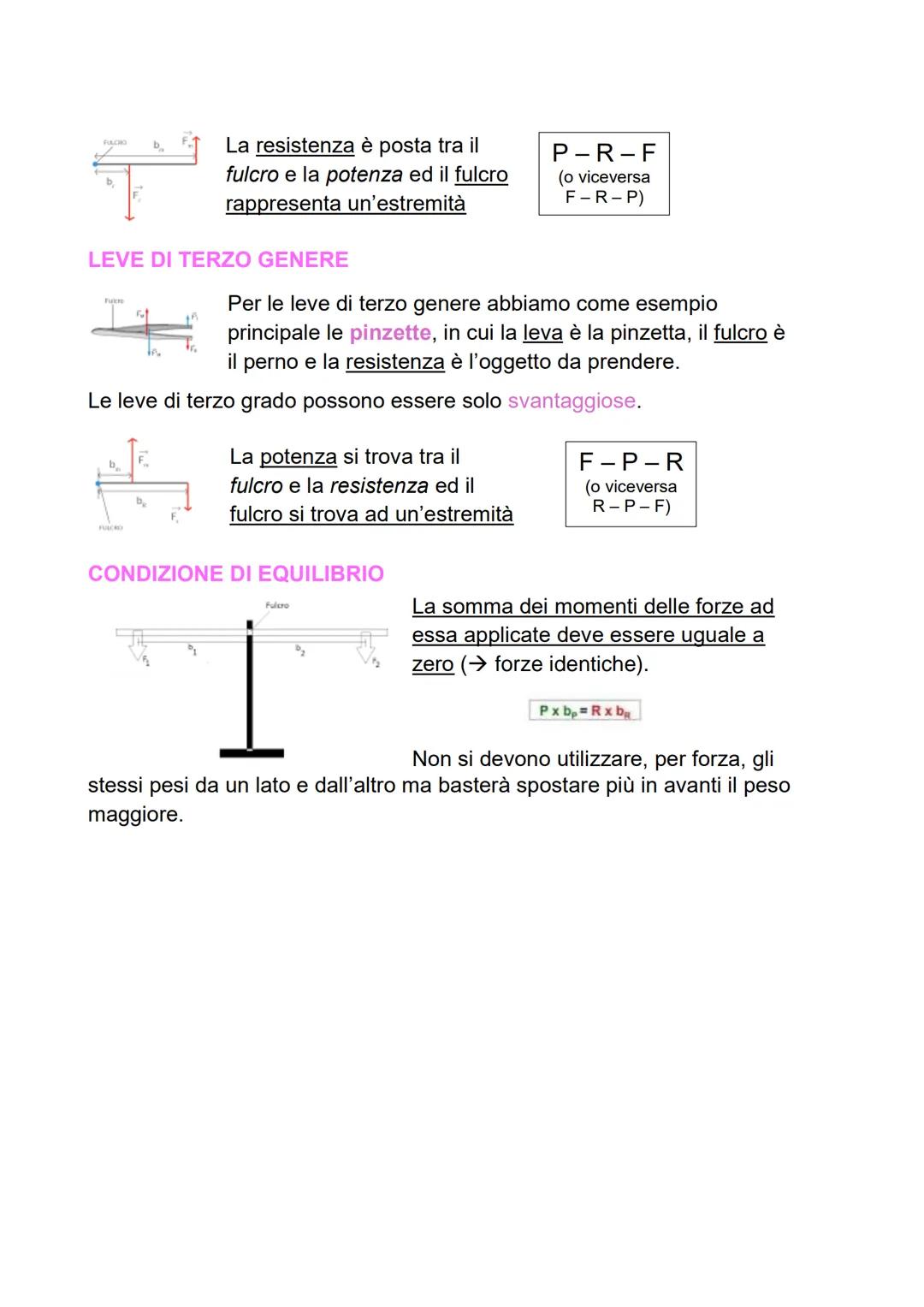 LE LEVE
R
DR
fulcro
Una leva è una macchina semplice
utilizzata per svariati usi, come
sollevare, tagliare o spostare un
oggetto impiegando 