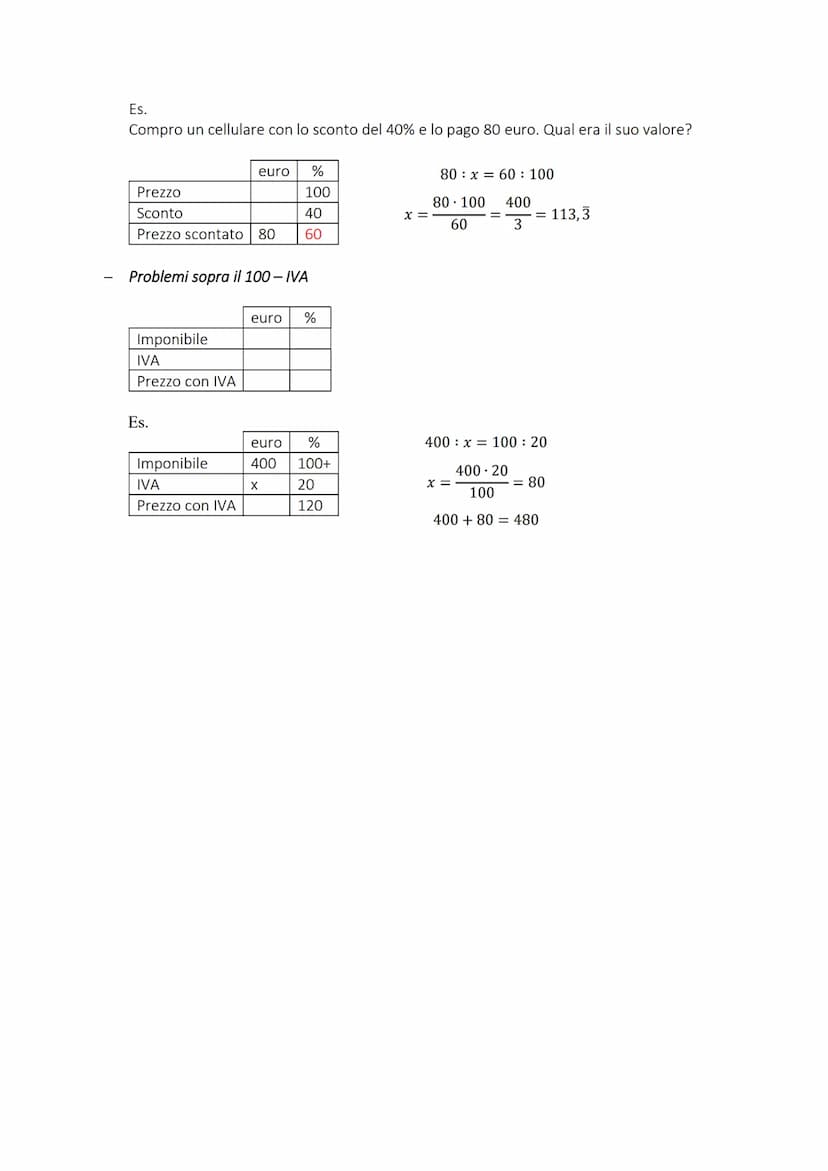 Rapporti e Proporzioni
Proporzione → uguaglianza tra due rapporti.
Quattro numeri a, b, c, d, diversi da O, vengono detti in proporzione se 