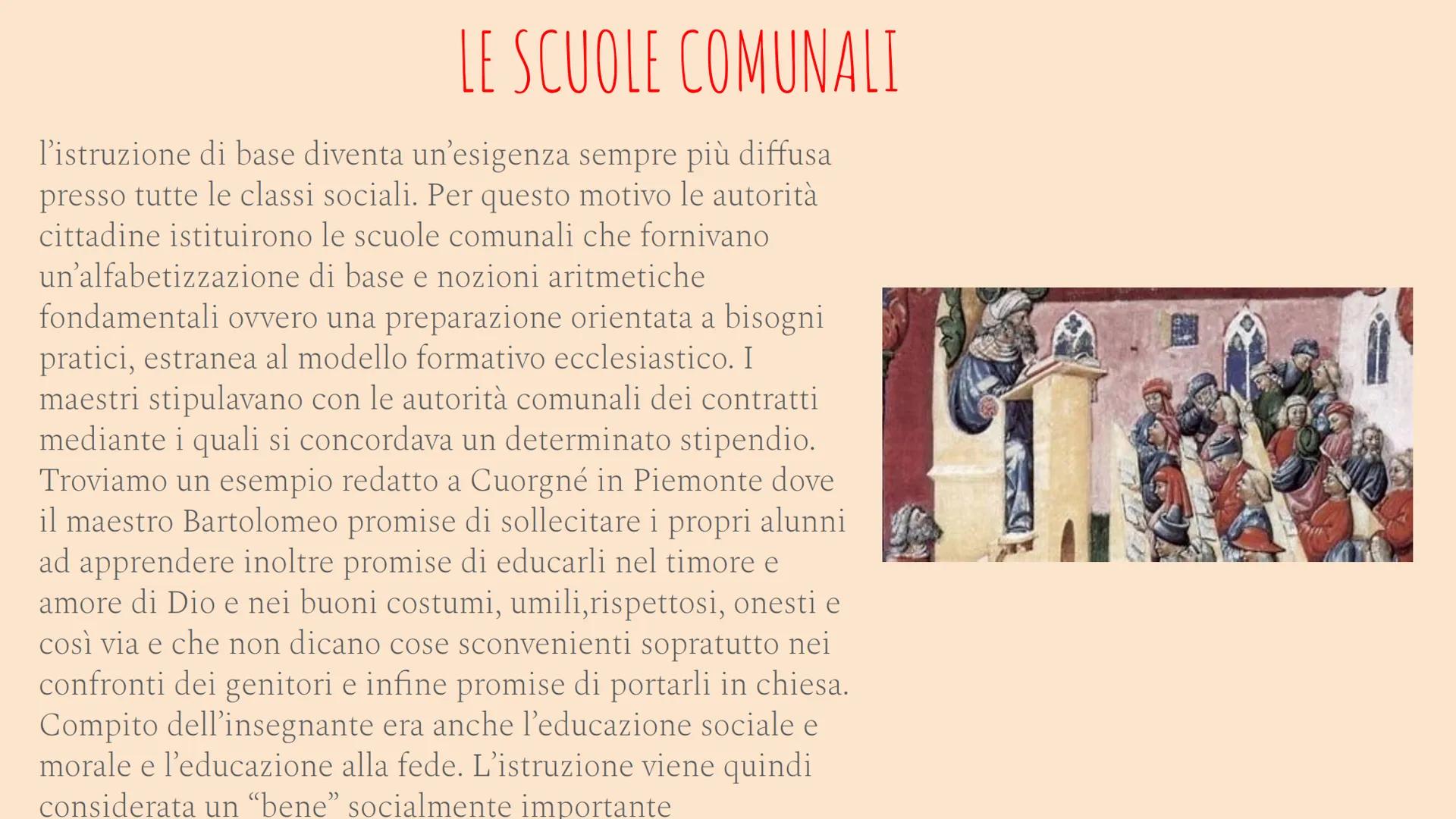 L'EDUCAZIONE
NEL BASSO MEDIOEVO
DAL X-XV SECOLO LO SCENARIO DOPO L'ANNO MILLE
A partire dall'anno mille, l'Europa attraversa una fase di
rin