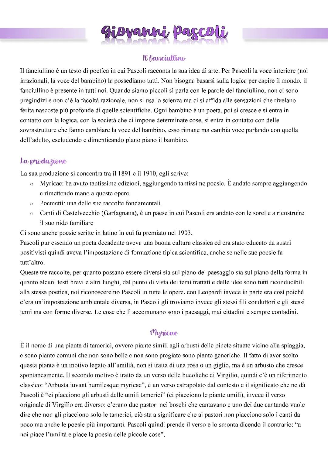 Scopri il Mondo di Pascoli: Analisi, Stile e Linguaggio delle Sue Poesie