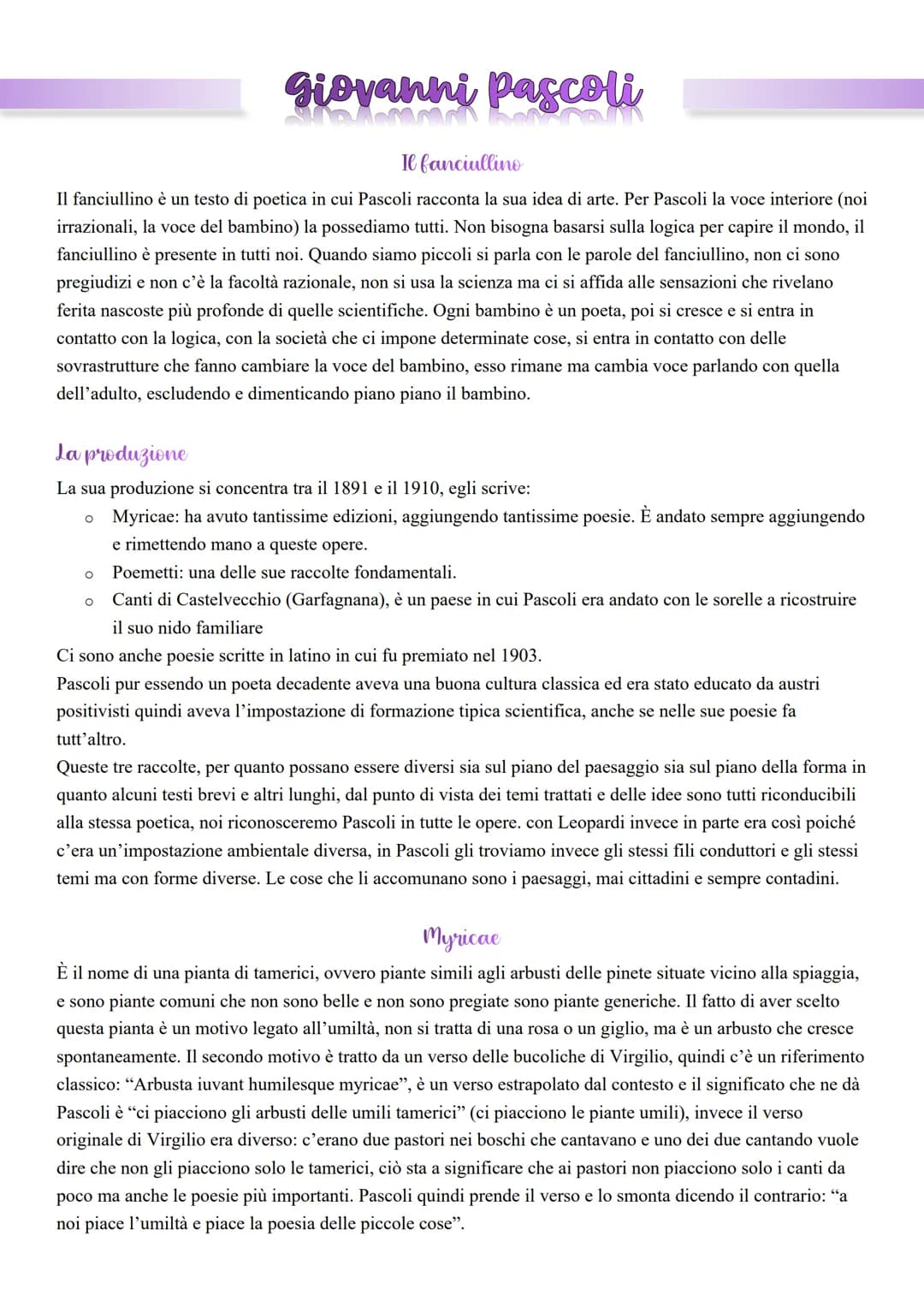 Il linguaggio
A studiare il linguaggio di Pascoli è stato Contini (uno dei più importanti critici della letteratura italiana),
che a proposi