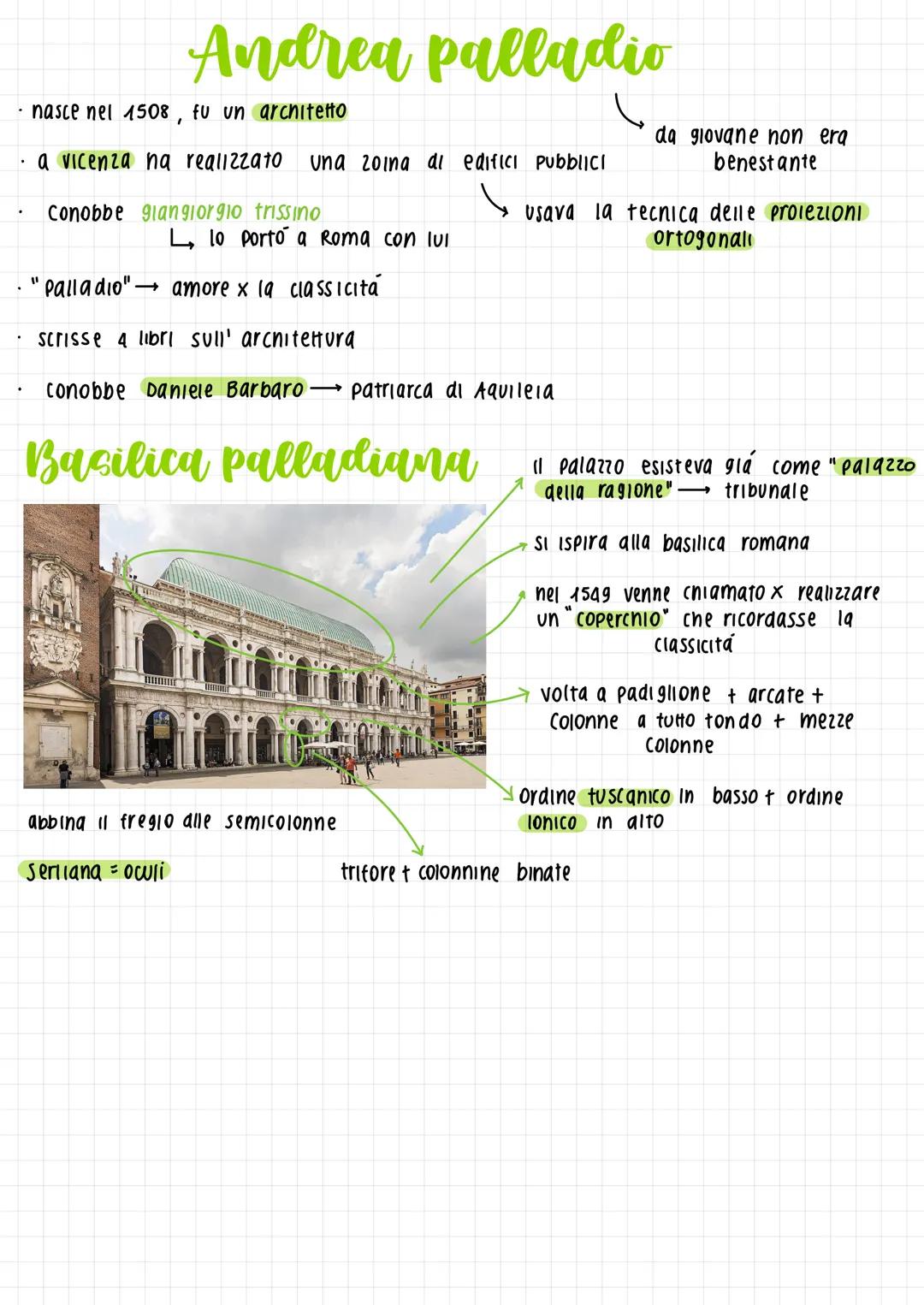 .
nasce nel 1508, fu un architetto
Andrea palladio
a vicenza na realizzato una 20ina di edifici pubblici
ļ
Conobbe glangiorgio trissino
MING