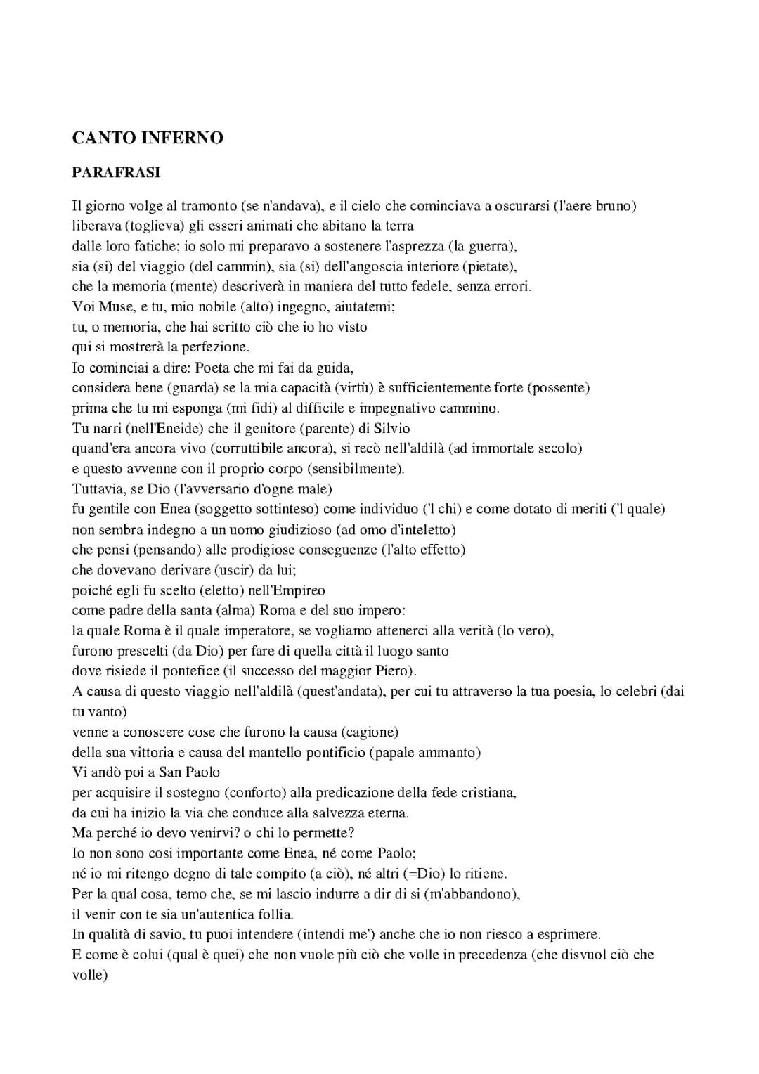 secondo canto inferno