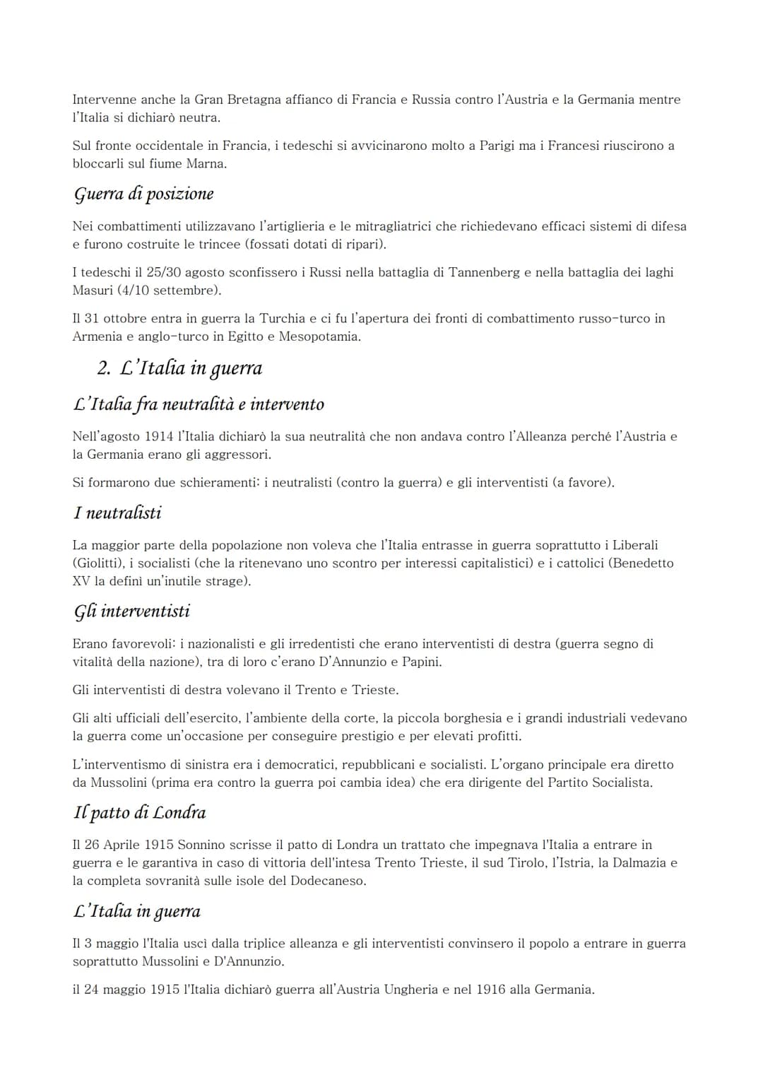 Unità 3
La Prima Guerra Mondiale
1. Le cause e l'inizio della guerra
Le Cause Politiche
Le cause della Prima guerra mondiale (1914-1918) fur