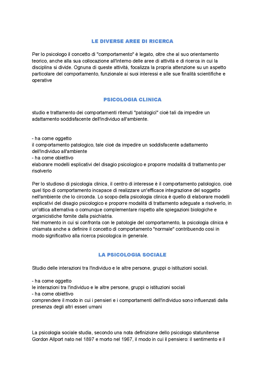 Riassunti di Psicologia Clinica e Sociale: Appunti e PDF Gratis