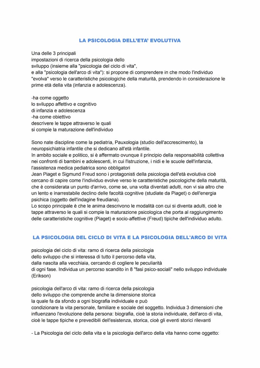 LE DIVERSE AREE DI RICERCA
Per lo psicologo il concetto di "comportamento" è legato, oltre che al suo orientamento
teorico, anche alla sua c