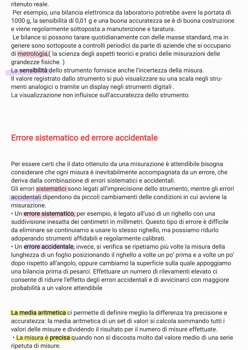 Il grande sviluppo delle scienze sperimentali, come la fisica e la chimica, è
legato alla capacità di effettuare misure sempre più affidabil
