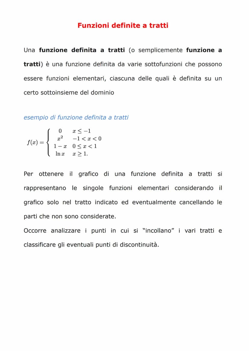 PROGRAMMA DI MATEMATICA
Cos'è una funzione?
Una funzione è la relazione tra due insiemi, chiamati dominio e
codominio della funzione, che as