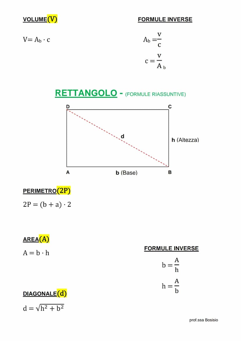 Vertice
Spigolo
PARALLELEPIPEDO
Faccia
S
FORMULE:
AREA DI BASE (Ab)
Ab=a.b
AREA LATERALE(AL)
AL = 2Pb • C
AREA TOTALE(AT)
AT = (2Ab) + AL
DI