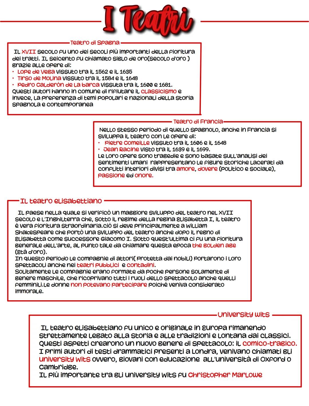 I Teatri
Teatro di Spagna
IL XVII SECOLO fu uno dei secoli più importanti della fioritura
dei tratti. Il Seicento fu chiamato Siglo de oro(s
