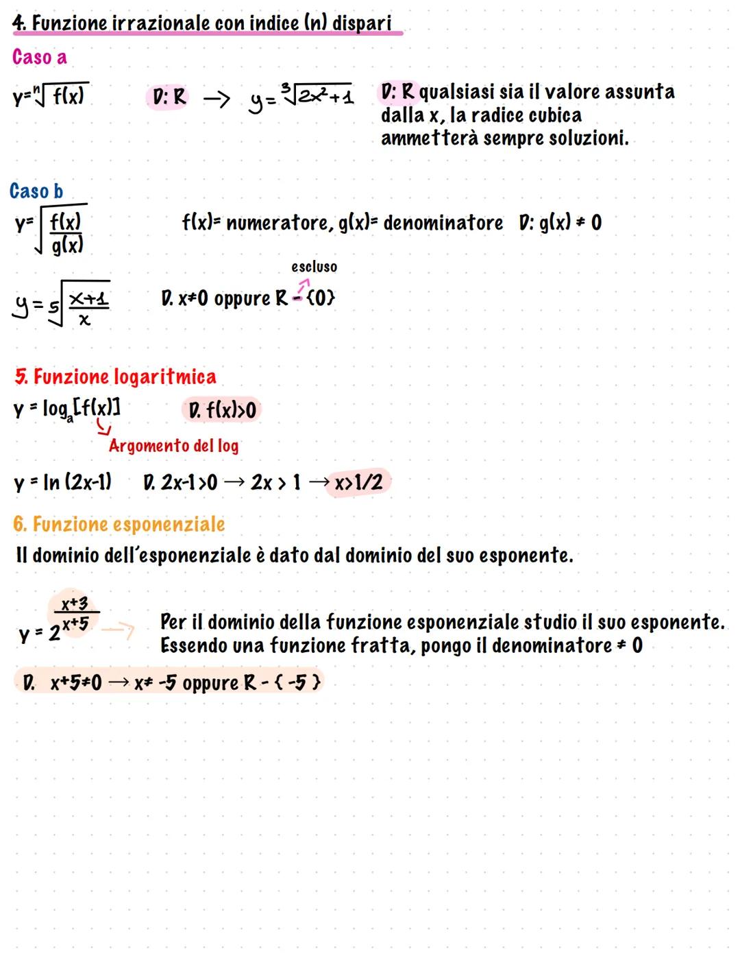 Prof.ssa Esposito Abate Filomena Dominio
Il dominio o campo di esistenza della funzione y = f (x) è l'insieme più ampio dei valori
reali che