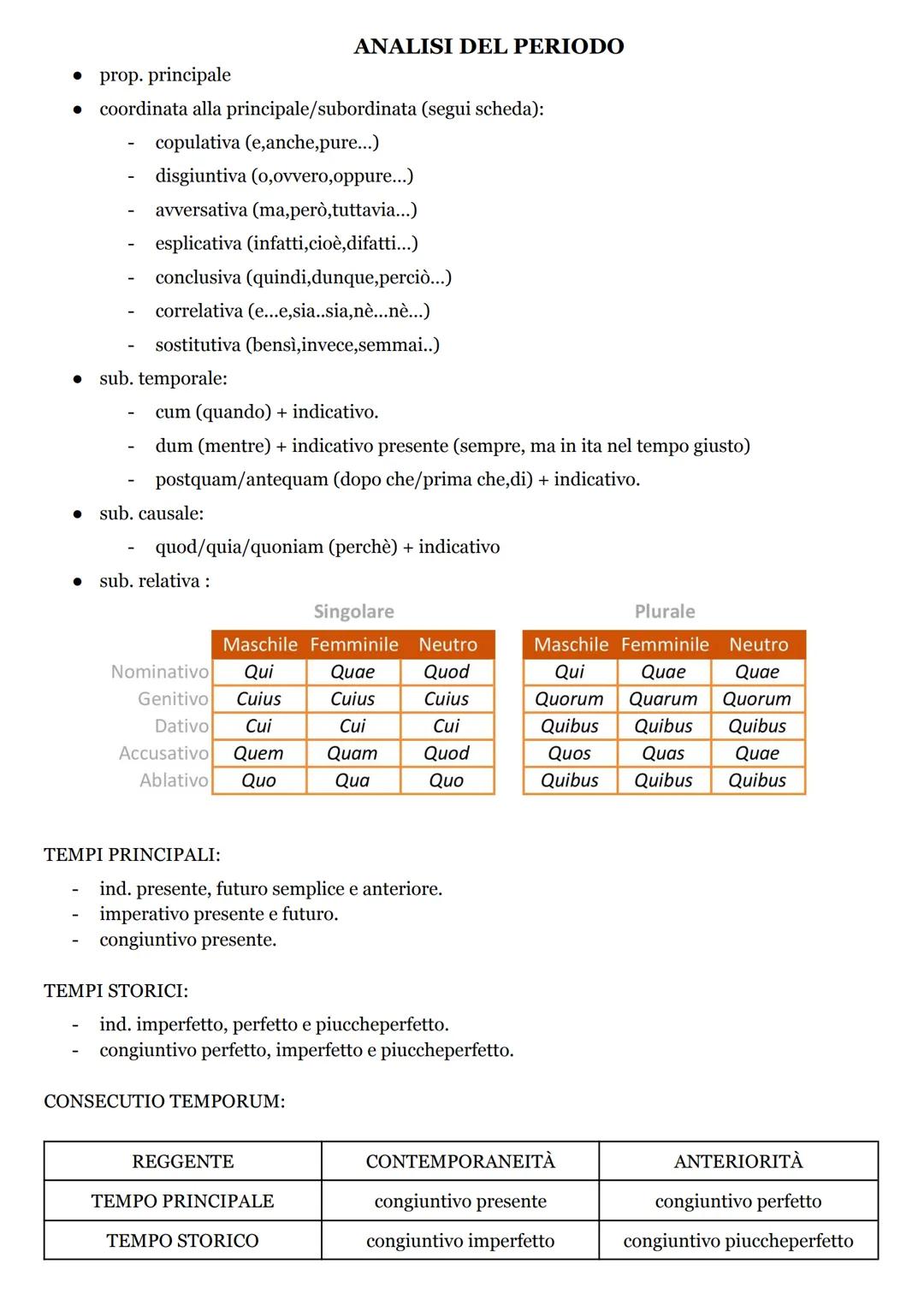 - prop. principale

# ANALISI DEL PERIODO

- coordinata alla principale/subordinata (segui scheda):
  - copulativa (e,anche, pure...)
  - di