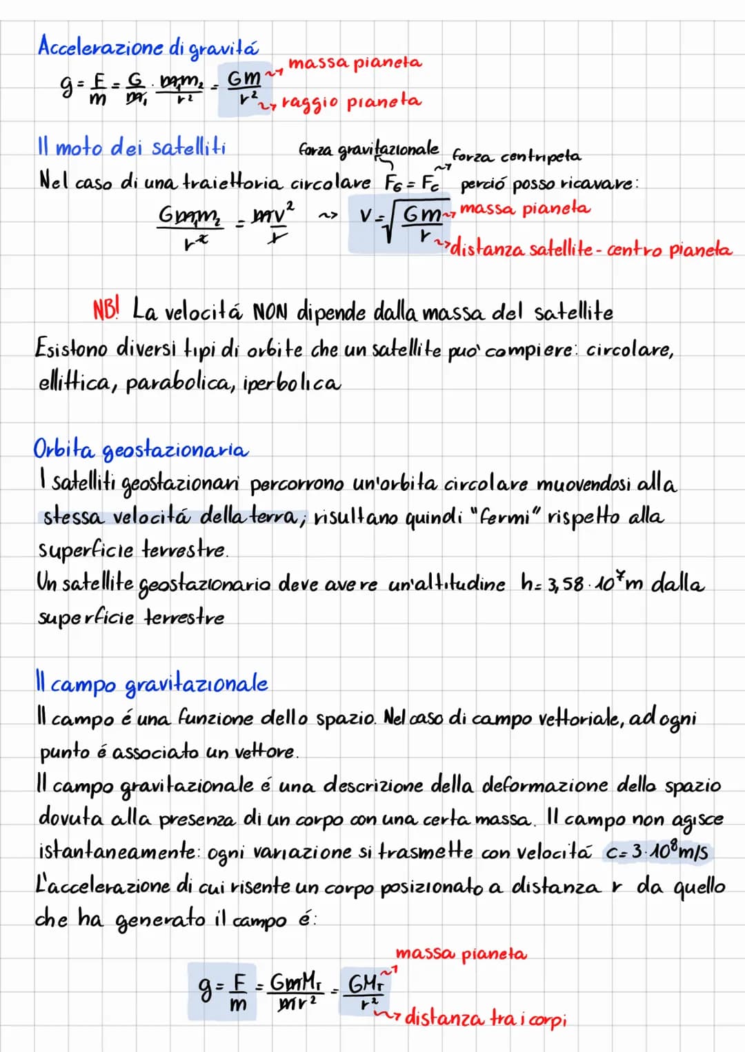 LA GRAVITAZIONE
Le leggi di Keplero
L'orbita dei pianeti attorno al sole é ellittica e il sole si trova in uno dei
due fuochi.
Semiasse magg