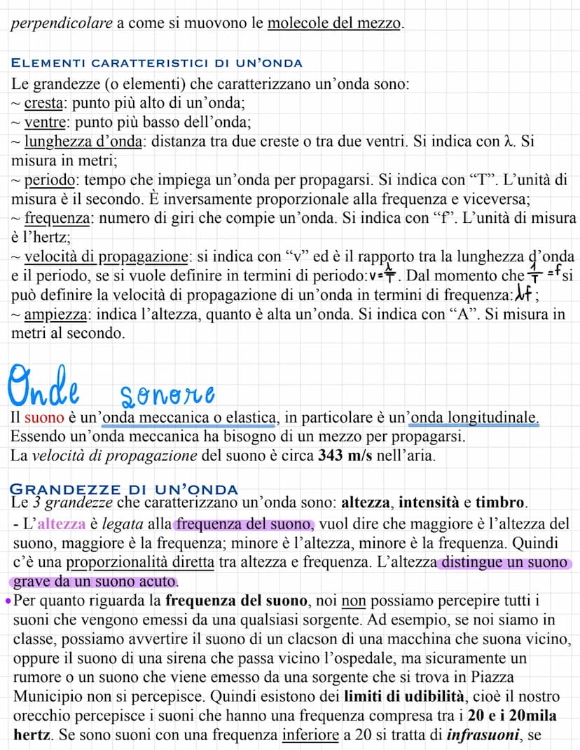 Caratteristiche generali
debbe
Un'onda può essere vista come la perturbazione di un mezzo. Cioè, quando un
mezzo viene perturbato questo cre