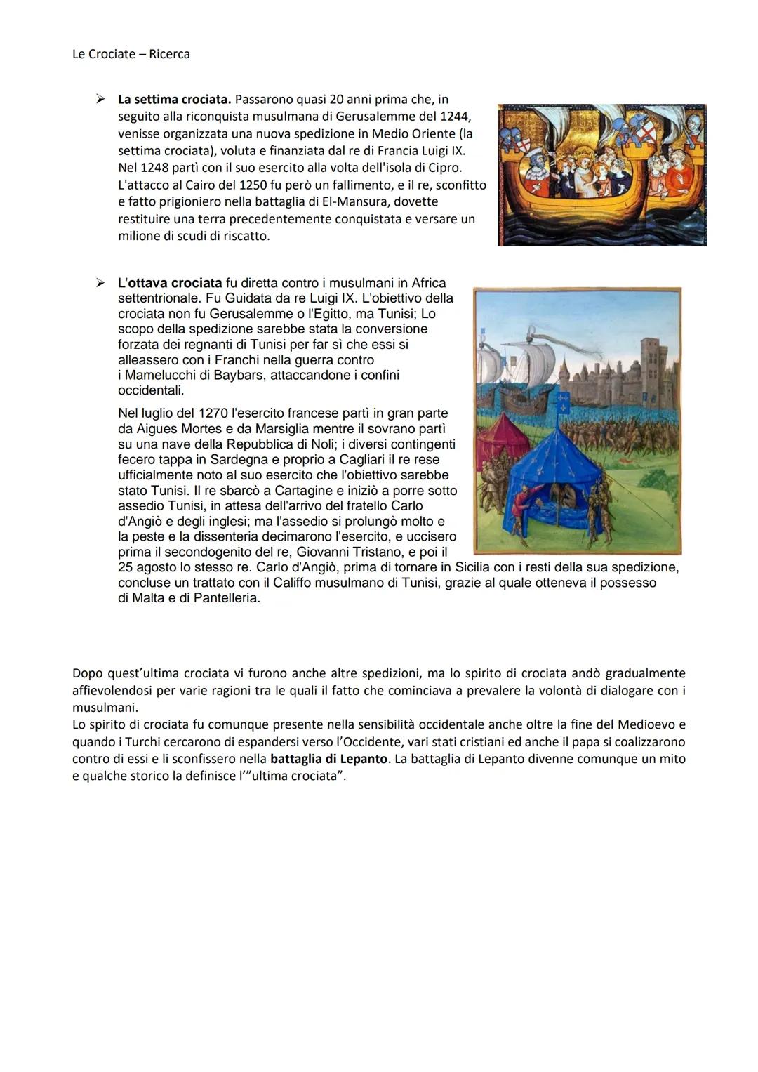 Le Crociate - Ricerca
LE CROCIATE
Le Crociate, o guerre sante, furono guerre di religione indette dalla nobiltà feudale e dalle repubbliche 