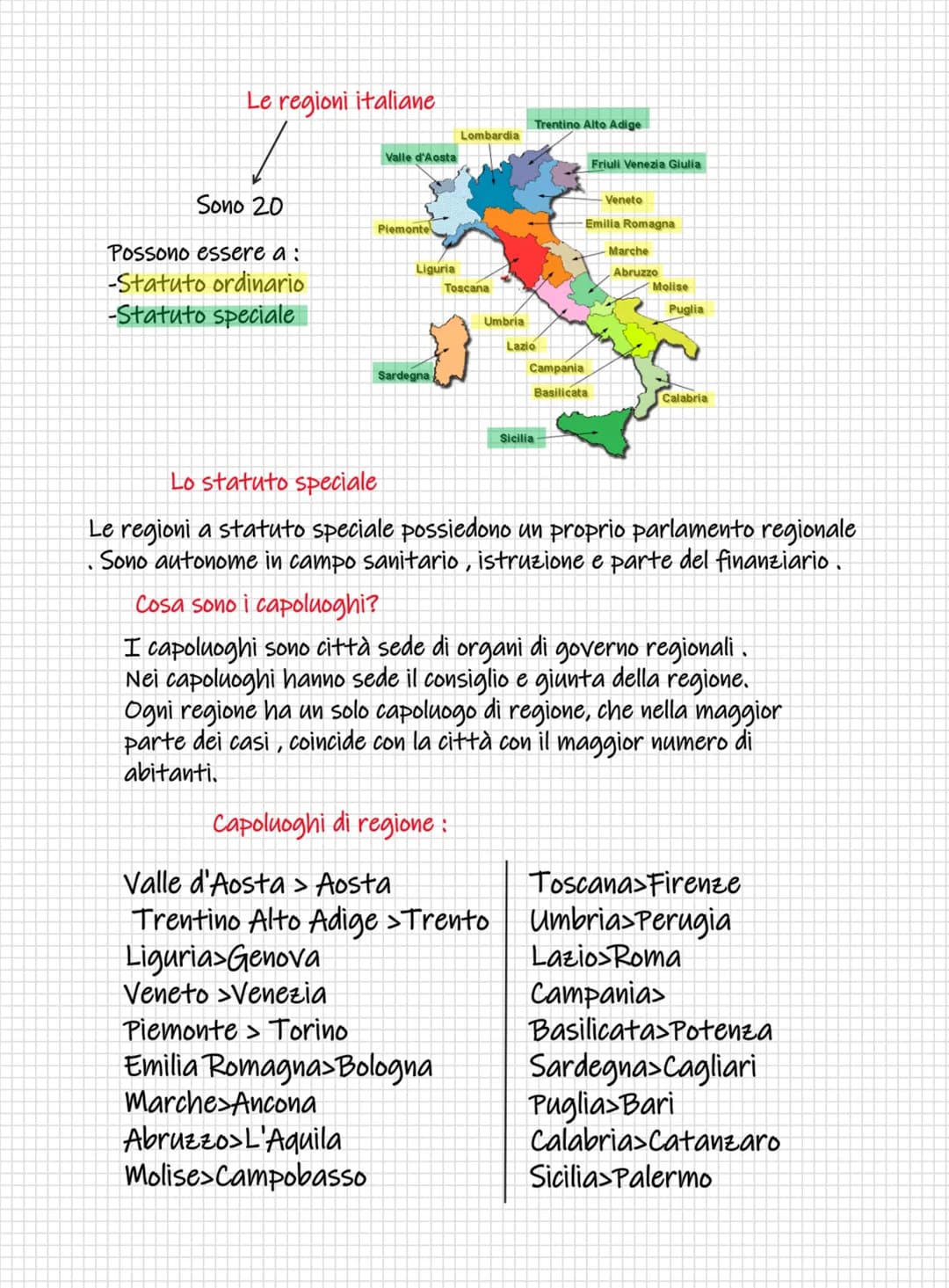 Le regioni italiane
.
Sono 20
Possono essere a:
-Statuto ordinario
-Statuto speciale
Valle d'Aosta
Piemonte
Liguria
Sardegna
Lombardia
Tosca