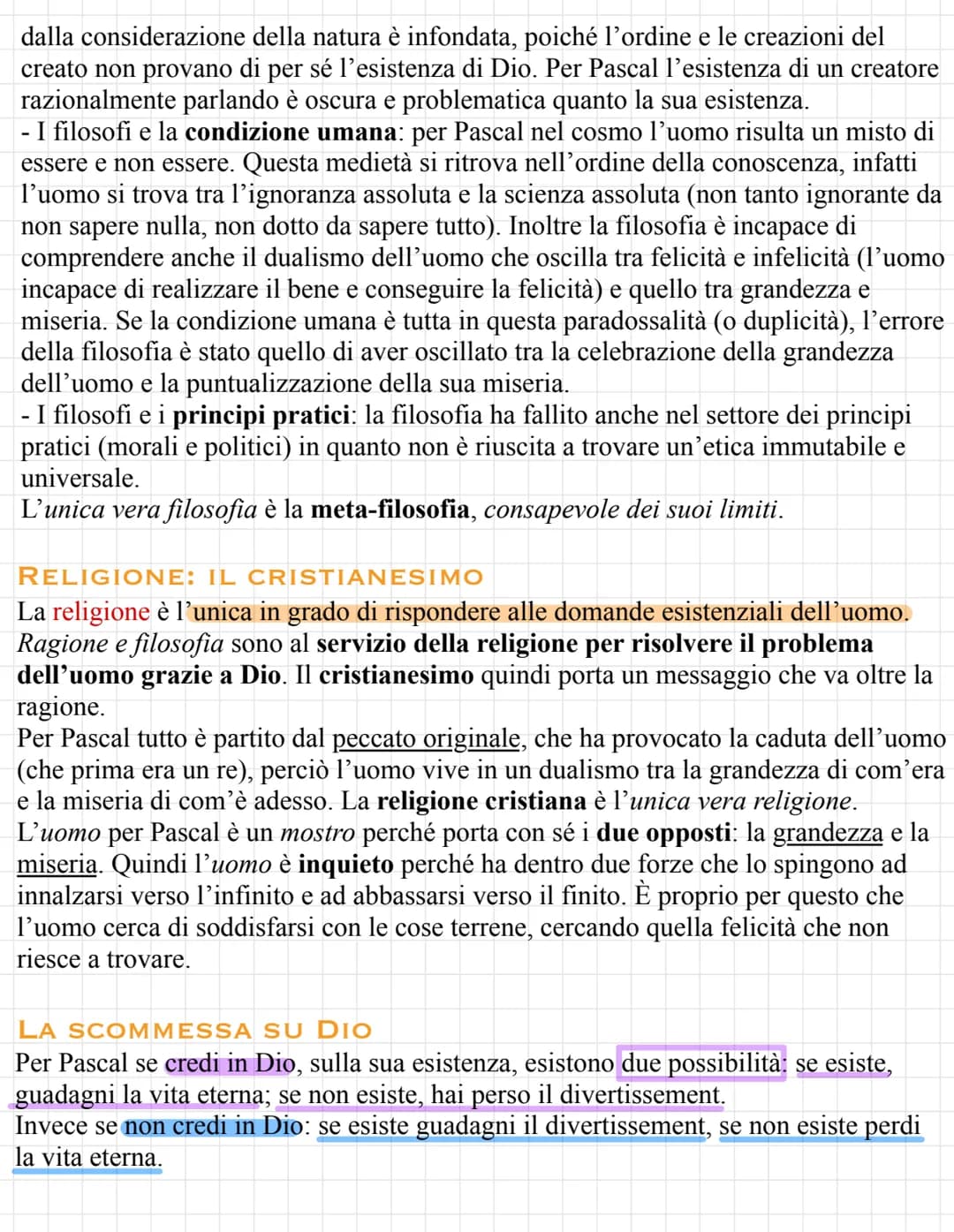 
<h2 id="ilsensodellavita">Il senso della vita</h2>
<p>Ad un certo punto della sua vita, Pascal si chiese quale fosse il senso della vita e 