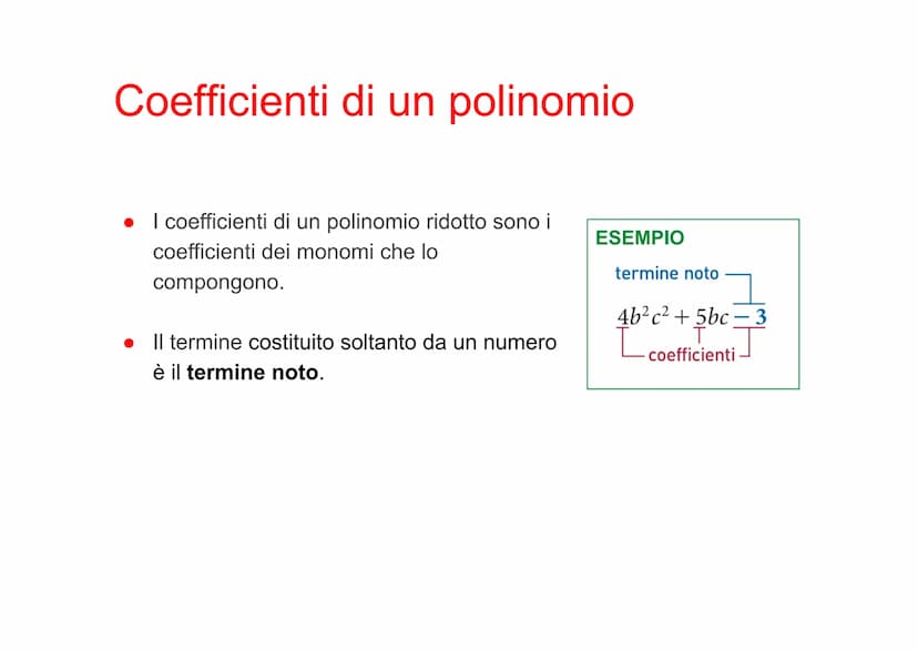 Polinomi Definizione di polinomio
Un polinomio è una somma
algebrica di monomi.
ESEMPIO
2
3
4x³+
ax³ è un polinomio.
a²
2a+3a-1 e non sono p