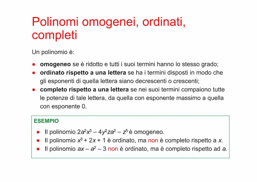 Polinomi Definizione di polinomio
Un polinomio è una somma
algebrica di monomi.
ESEMPIO
2
3
4x³+
ax³ è un polinomio.
a²
2a+3a-1 e non sono p