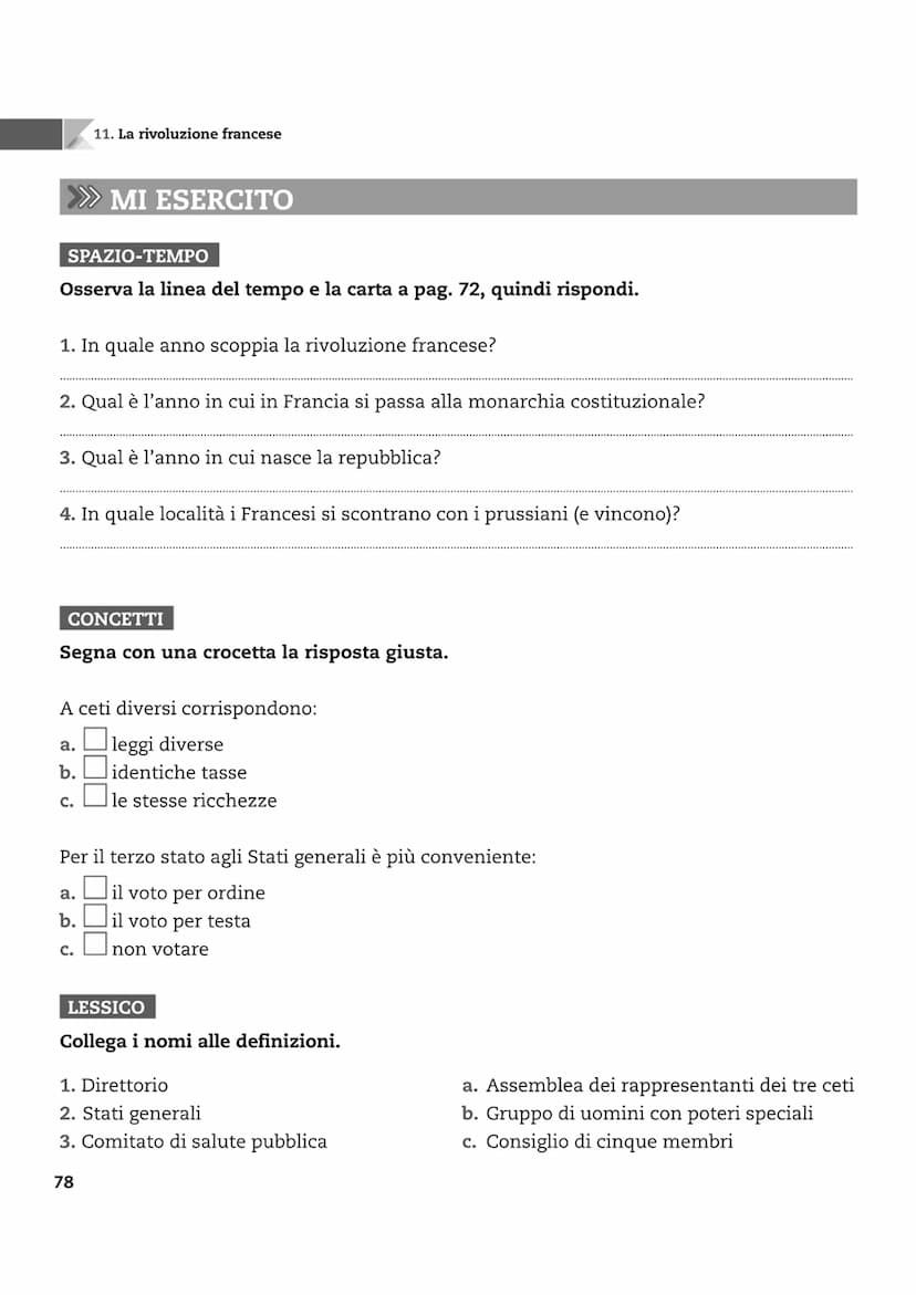 72
CAPITOLO
OCEANO
ATLANTICO
11 La rivoluzione
francese
Confini francesi nel 1789
Offensive
delle coalizioni
antifrancesi
Vittorie francesi
