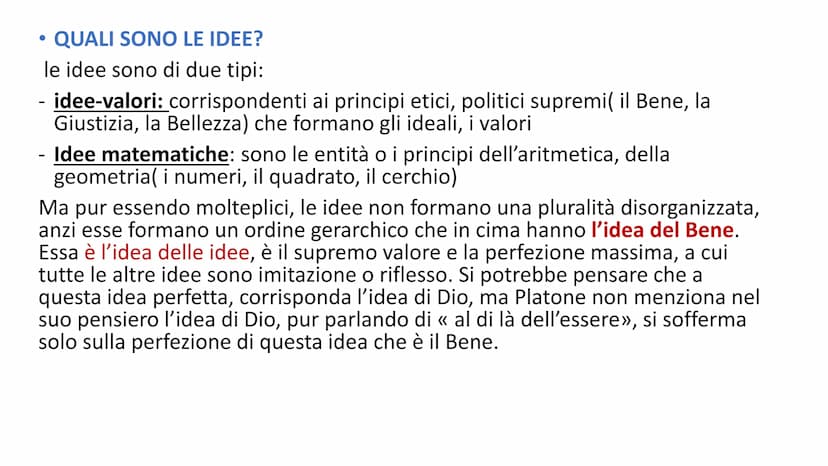 PLATONE • Per comprendere il pensiero di Platone, bisogna soffermarsi sulla decadenza dell'età dell'oro di Atene
tra il V e il IV sec. A.C.
