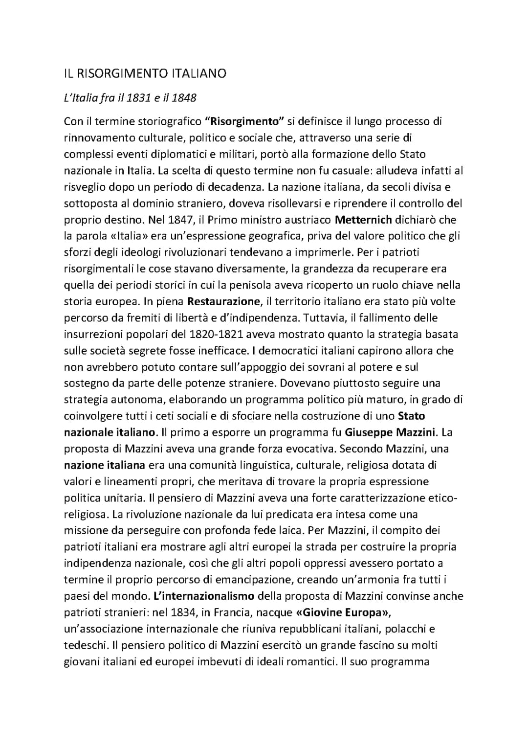 Risorgimento italiano 