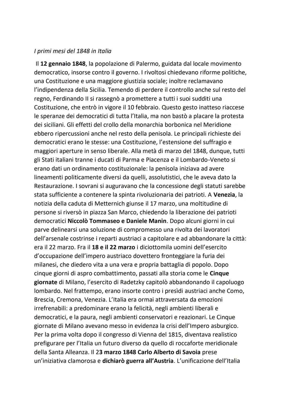IL RISORGIMENTO ITALIANO
L'Italia fra il 1831 e il 1848
Con il termine storiografico "Risorgimento" si definisce il lungo processo di
rinnov