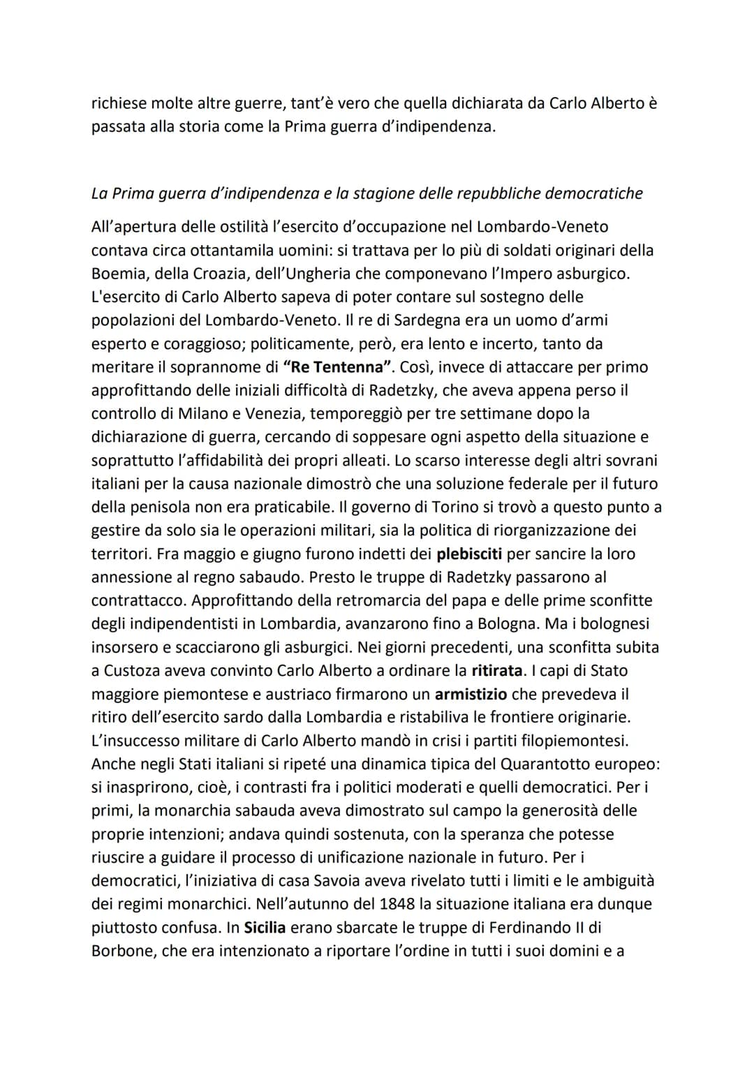 IL RISORGIMENTO ITALIANO
L'Italia fra il 1831 e il 1848
Con il termine storiografico "Risorgimento" si definisce il lungo processo di
rinnov