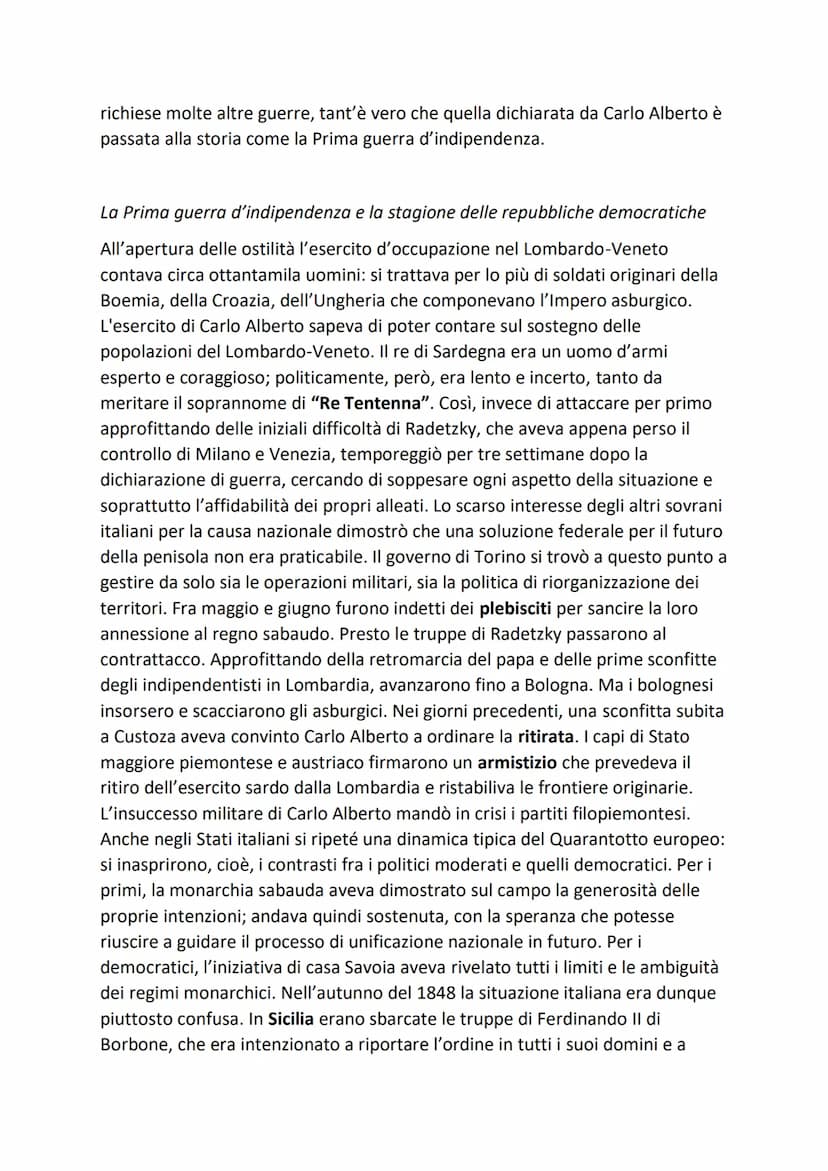 IL RISORGIMENTO ITALIANO
L'Italia fra il 1831 e il 1848
Con il termine storiografico "Risorgimento" si definisce il lungo processo di
rinnov
