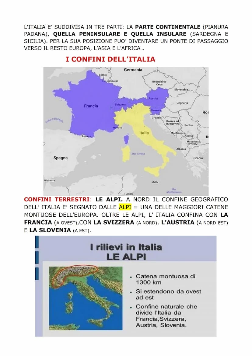 è una penisola
Achete
L'ITALIA
è bagnata dal Mar Mediterraneo
che secondo di dove bagna l'Italia
prende nome diversi:
Mar Adriatico
Mar Tirr