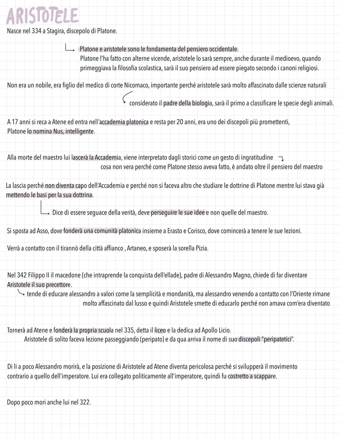 ARISTOTELE
Nasce nel 334 a Stagira, discepolo di Platone.
Platone e aristotele sono le fondamenta del pensiero occidentale.
Platone l'ha fat