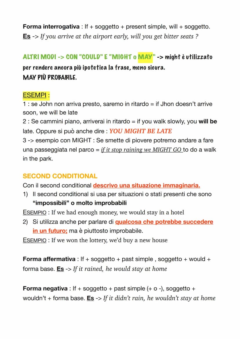 THE CONDITIONALS
In inglese ci sono vari modi per fare il condizionale
ZERO CONDITIONAL
Come si forma: if + soggetto + present simple, sogge