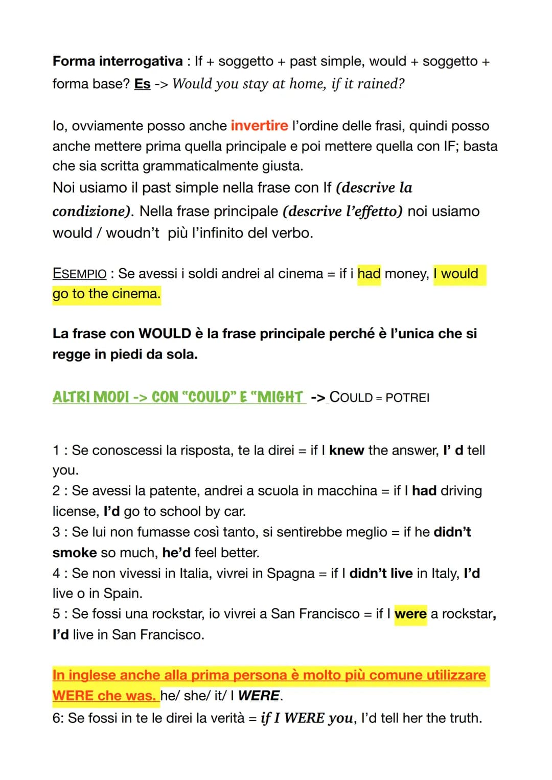 THE CONDITIONALS
In inglese ci sono vari modi per fare il condizionale
ZERO CONDITIONAL
Come si forma: if + soggetto + present simple, sogge