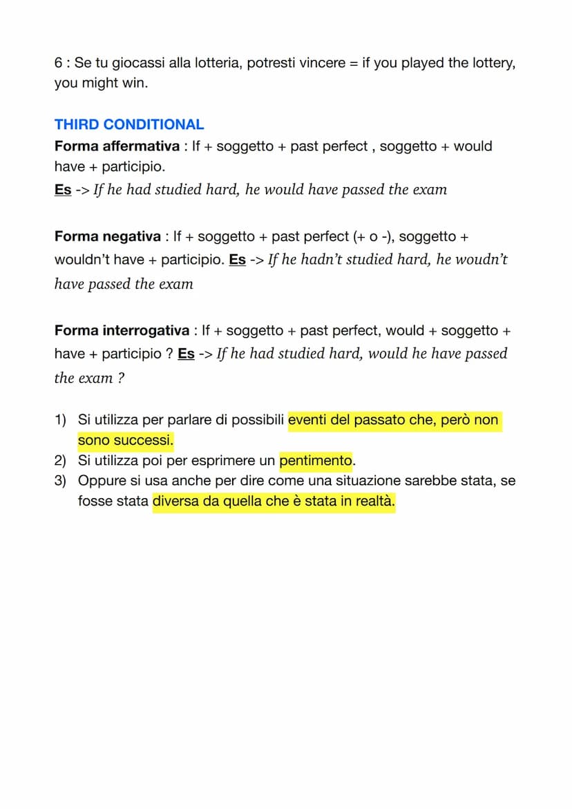 THE CONDITIONALS
In inglese ci sono vari modi per fare il condizionale
ZERO CONDITIONAL
Come si forma: if + soggetto + present simple, sogge