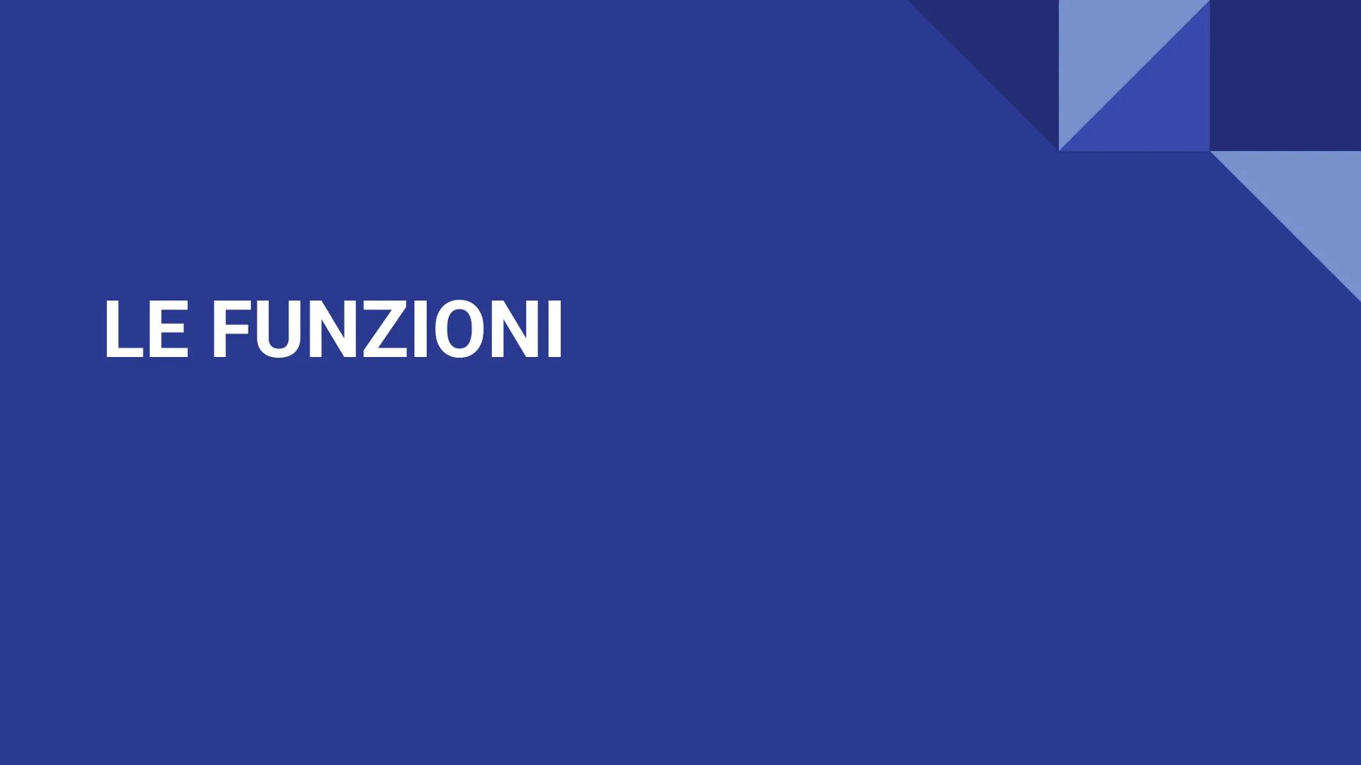 LE FUNZIONI DEFINIZIONE
Una funzione è una relazione che associa ad ogni elemento di un insieme
(DOMINIO) esattamente un unico elemento di u