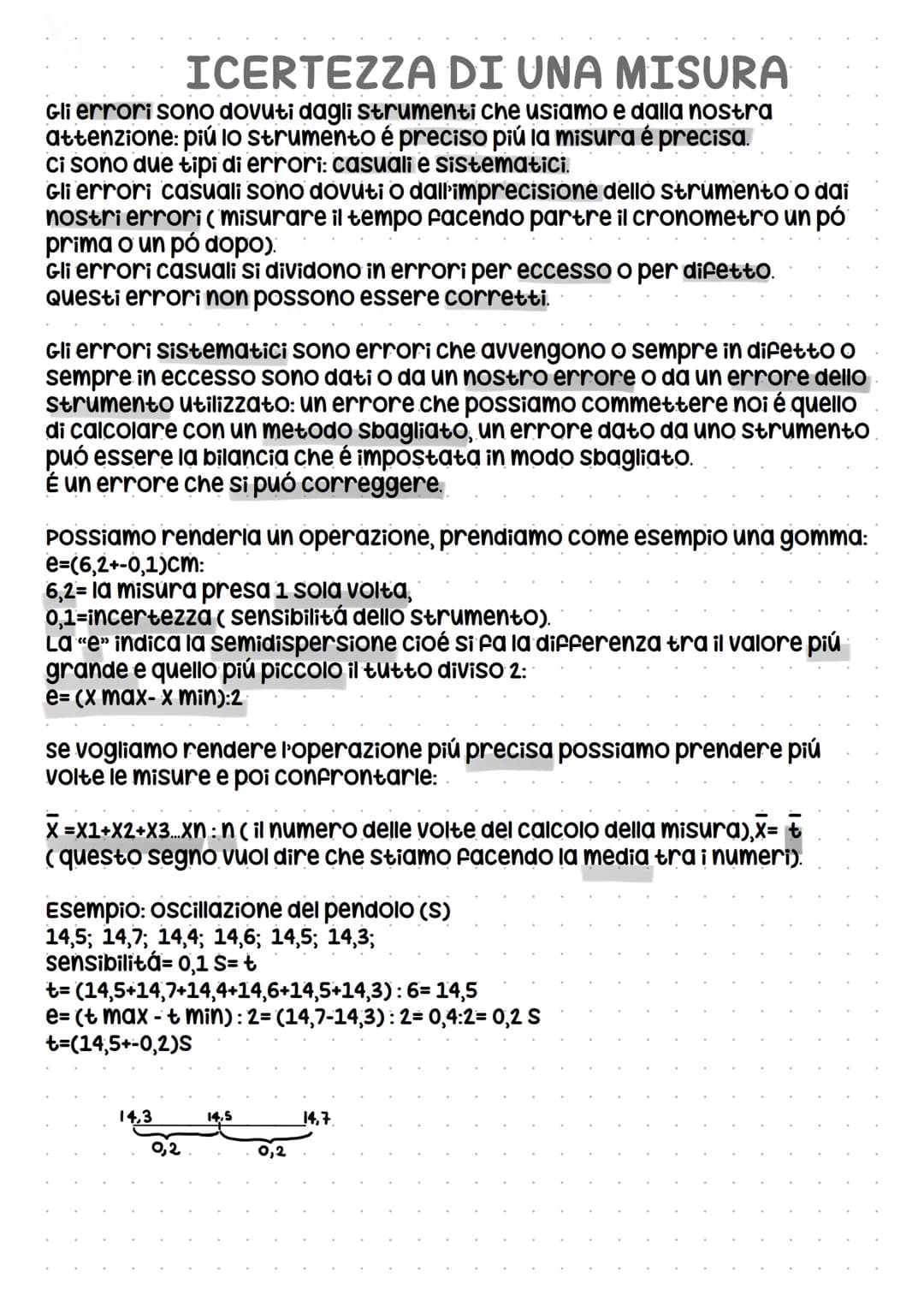 ICERTEZZA DI UNA MISURA
Gli errori sono dovuti dagli strumenti che usiamo e dalla nostra
attenzione: piú lo strumento é preciso piú la misur