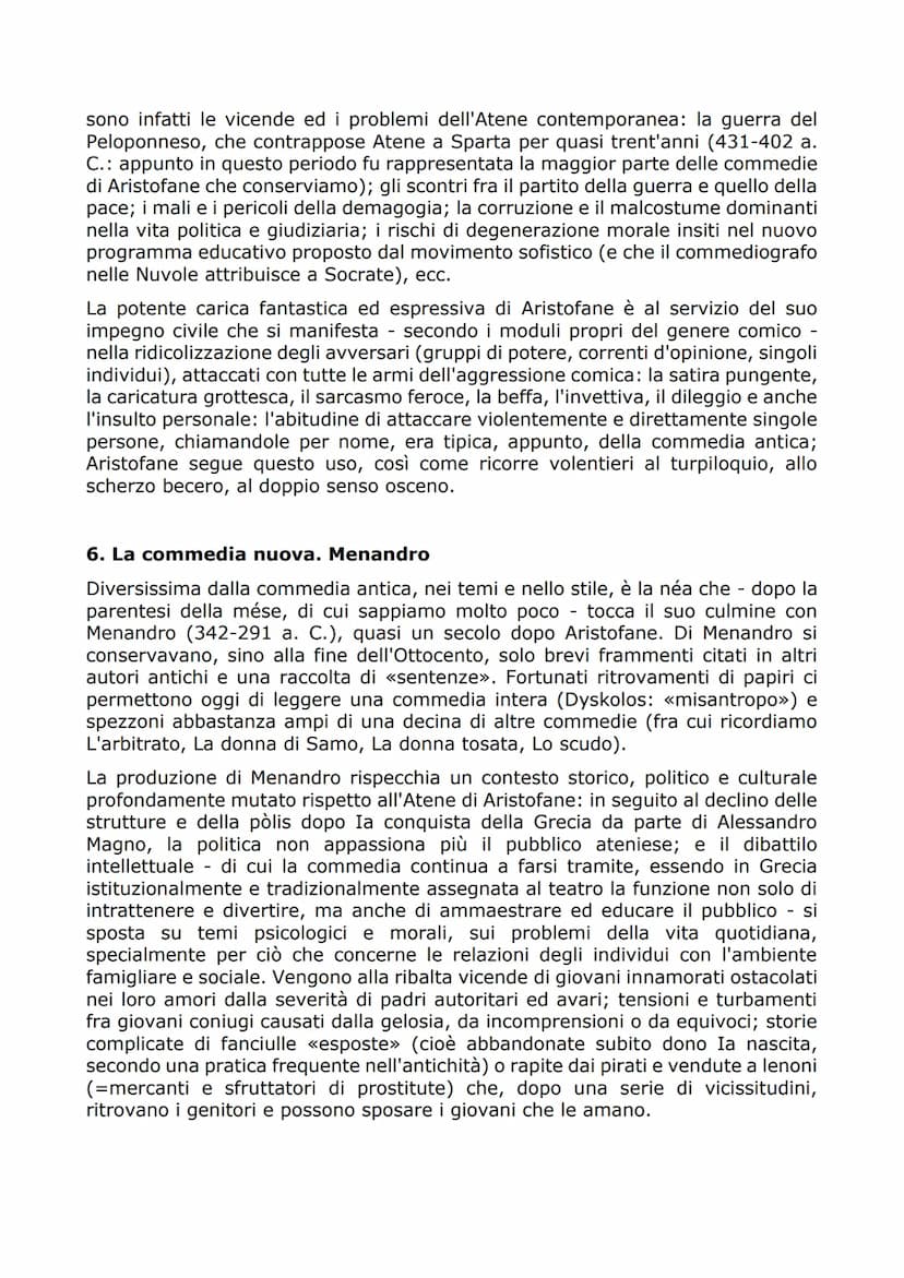 La commedia greca
1. Differenze tre tragedia e commedia
La parola «comico» ha in italiano due significati: «proprio della commedia» e
«che f