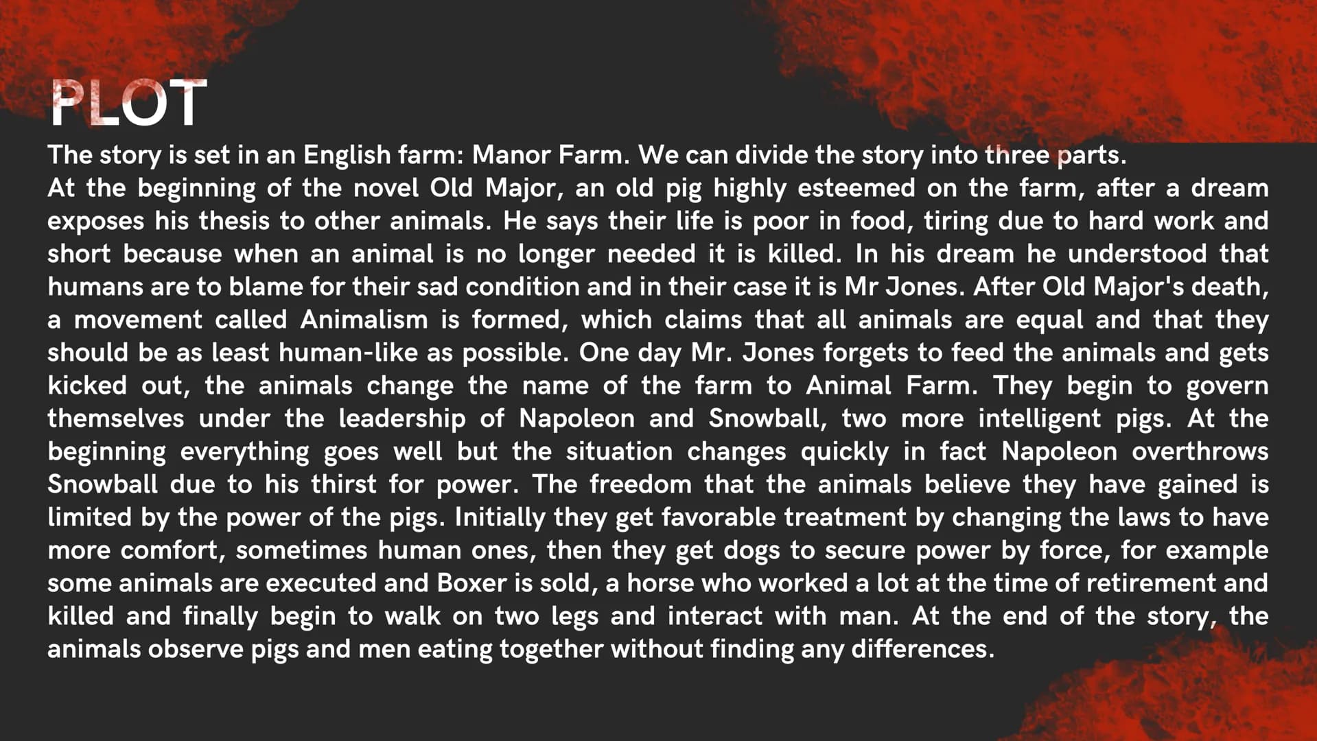 George
Orwell and
Animal Farm George Orwell
Life
• His real name is Eric Arthur Blair, born in India in 1903
• He was a member of a middle-c