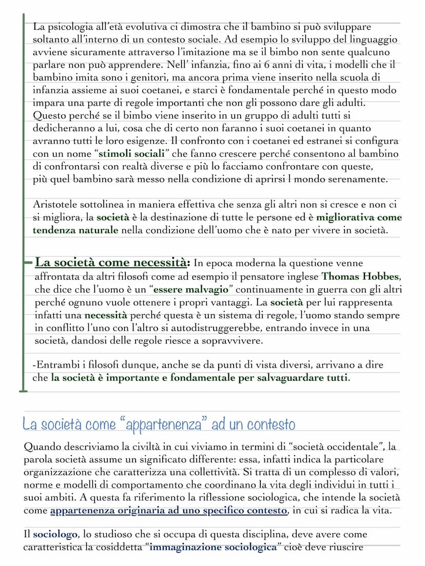 La sociologia
La sociologia si interessa all'uomo in una determinata società e studia in modo
approfondito quella occidentale contemporanea 
