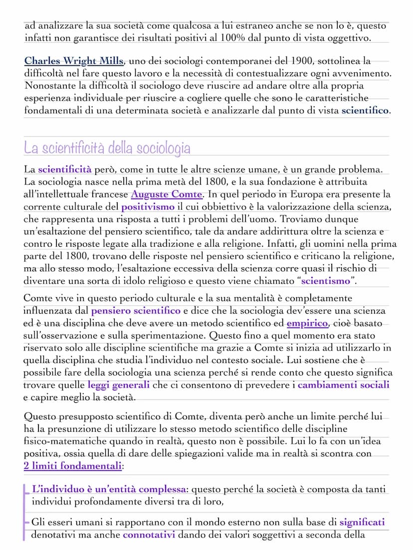 La sociologia
La sociologia si interessa all'uomo in una determinata società e studia in modo
approfondito quella occidentale contemporanea 