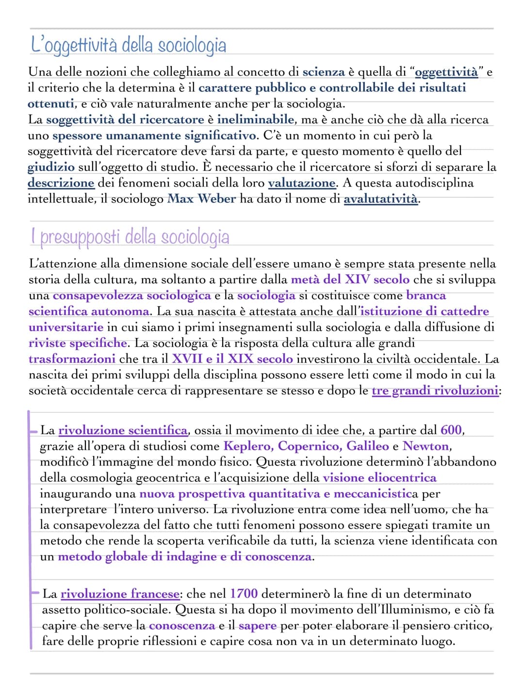 La sociologia
La sociologia si interessa all'uomo in una determinata società e studia in modo
approfondito quella occidentale contemporanea 