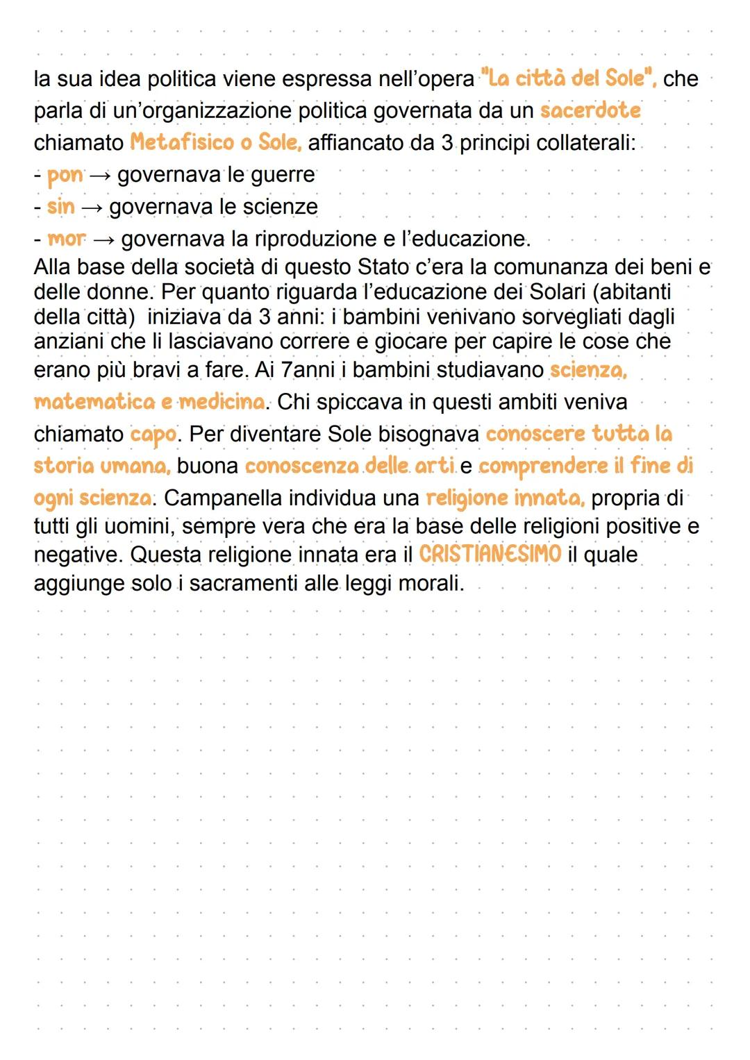 Campanella
VITA
Campanella nacque a Stilo, in Calabria ed già da giovane entra a
far parte dell'ordine domenicano: in questo periodo studia 
