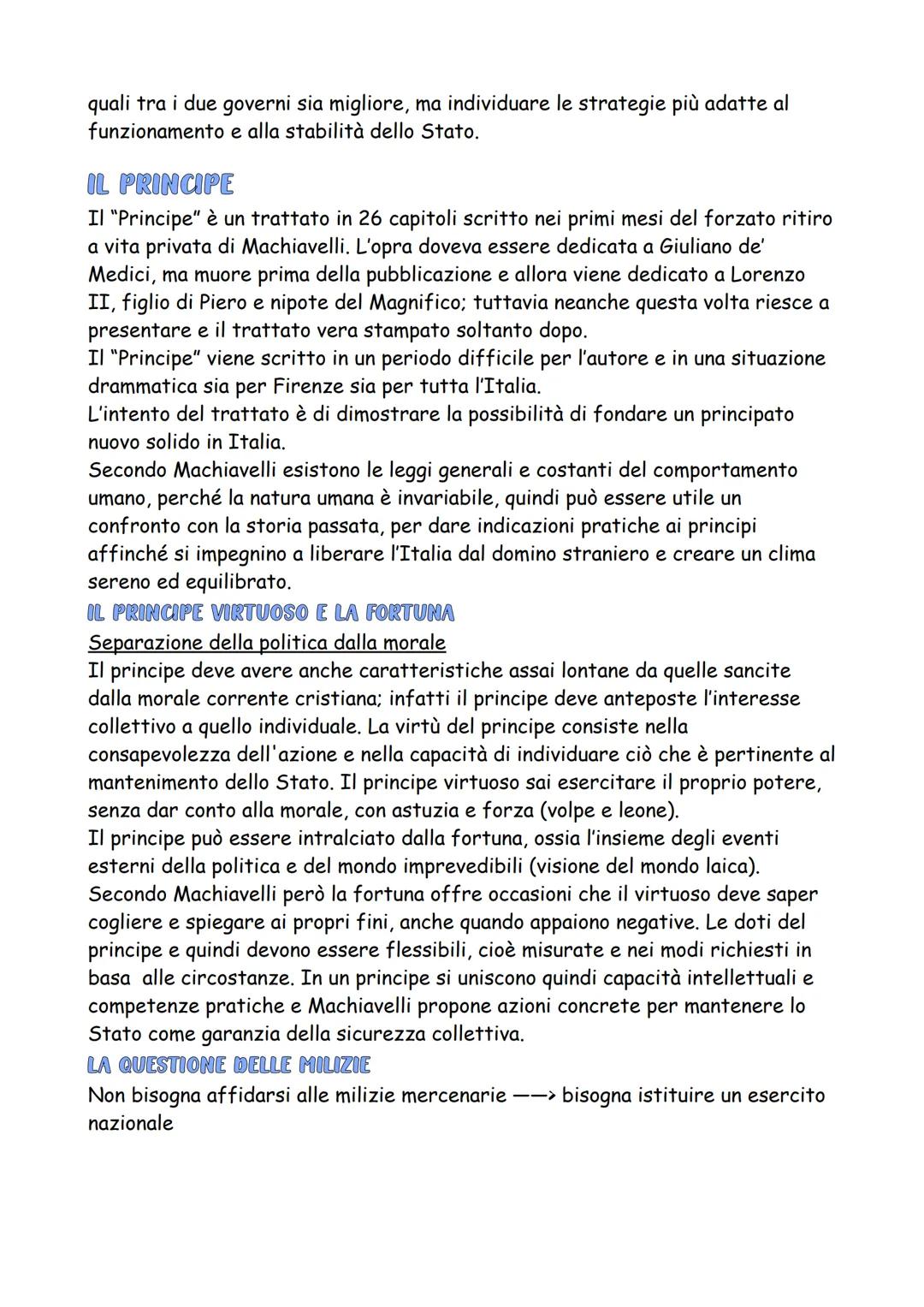 MACHIAVELLI
LE LETTERE
Durante gli anni dell'esilio Machiavelli ha una ricca corrispondenza di lettere
destinate alla lettura privata. Quest