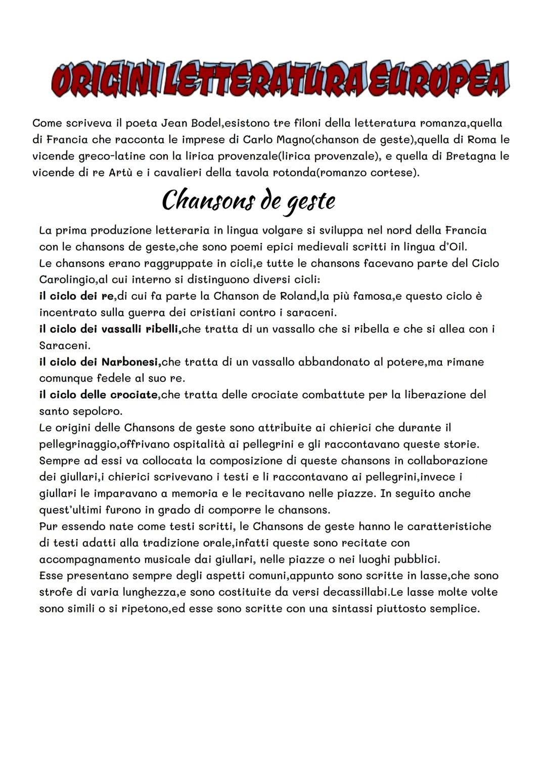 LETTERATURA
IL MEDIOEVO
Il medioevo è il periodo storico che va dalla caduta dell'impero Romano d'Occidente alla
scoperta dell'America,e il 