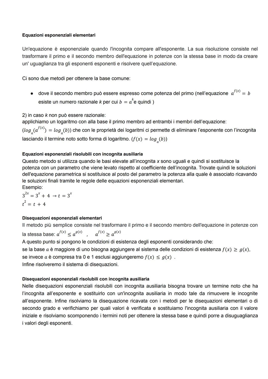 Metodi di risoluzione di equazioni e disequazioni
Equazioni di primo grado
Per risolvere le equazioni di primo grado si applicano i principi