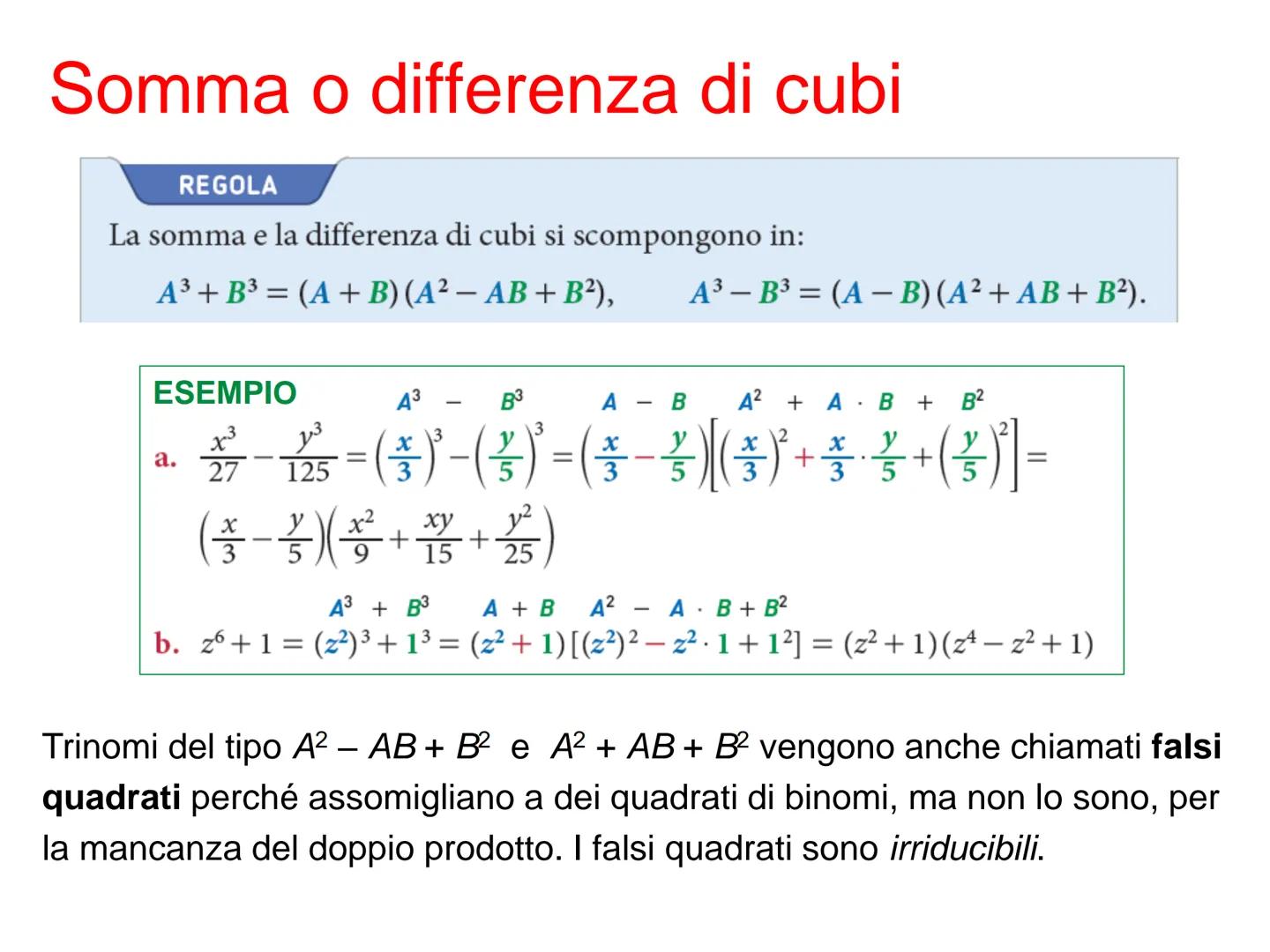Scomposizione
di polinomi Scomposizione in fattori
Un polinomio è scomposto in fattori se lo scriviamo come prodotto di
polinomi di grado in