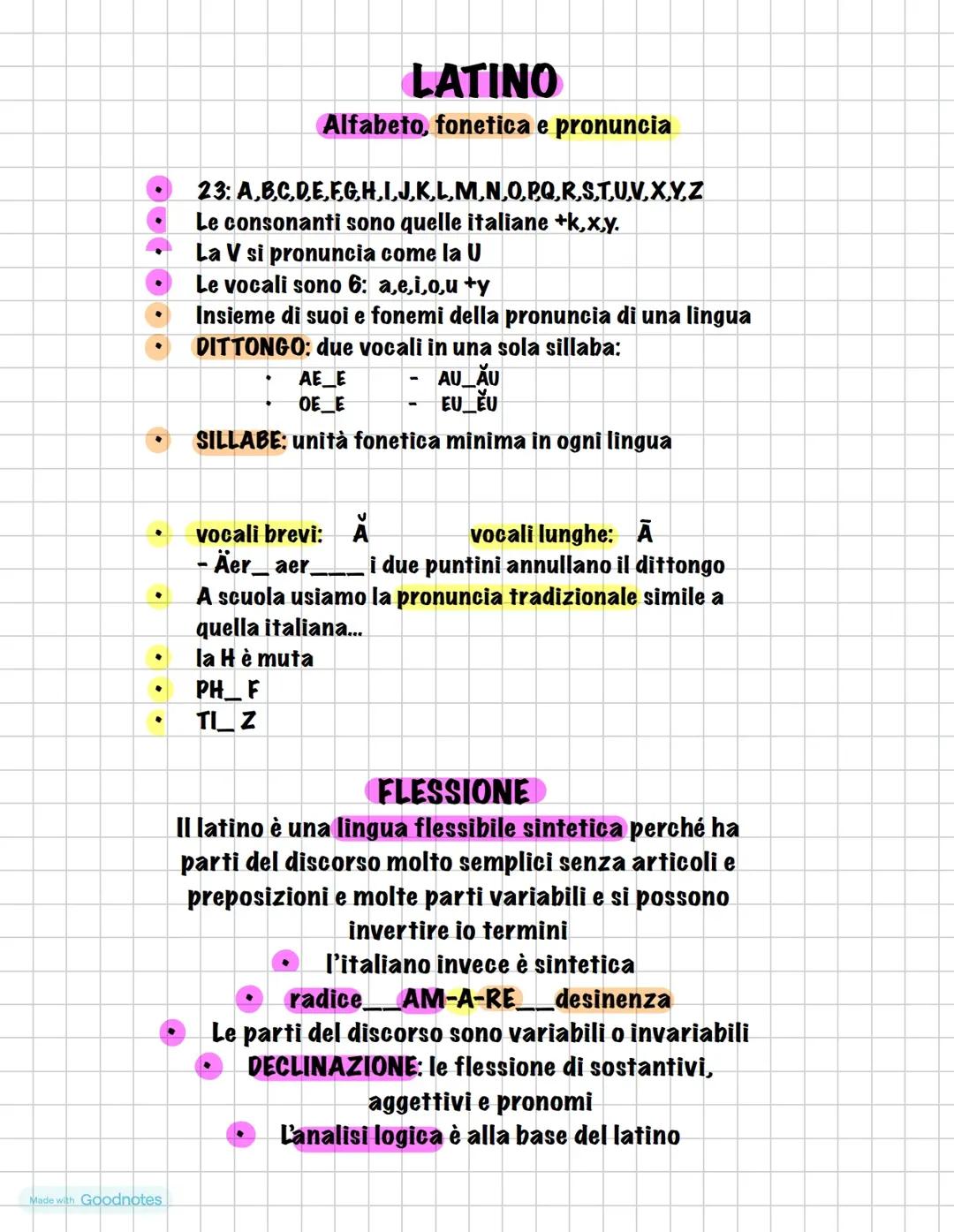 LATINO, introduzione, I declinazione, irregolarità, presente attivo, passivo, imperativo indicativo