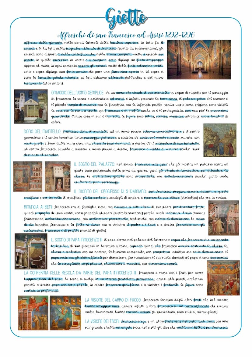 
<h2 id="affreschidisanfrancescoadassisi12921296">Affreschi di San Francesco ad Assisi 1292-1296</h2>
<p>Gli affreschi di Giotto ad Assisi n