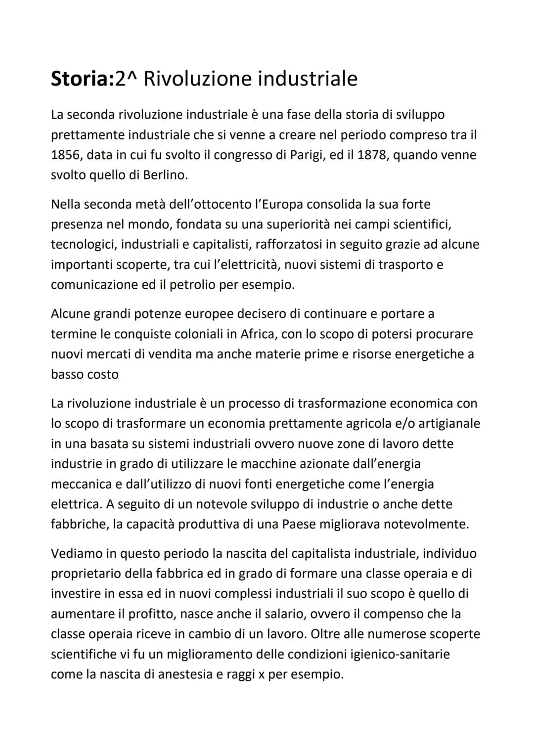 Storia:2^ Rivoluzione industriale
La seconda rivoluzione industriale è una fase della storia di sviluppo
prettamente industriale che si venn